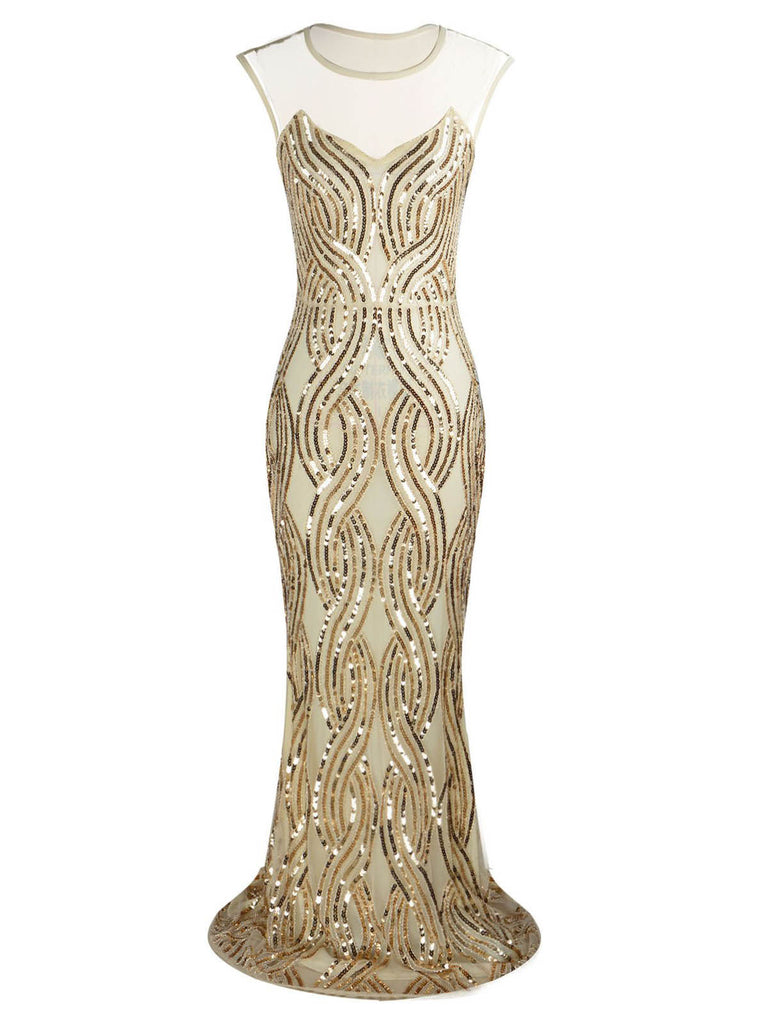 1920s Sequined Embellished Maxi Dress — vintage elegance for the modern woman