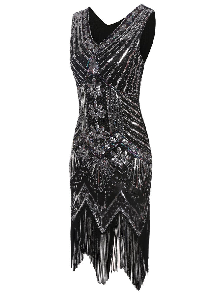 1920s Sequined Fringe Dress: where 1920s romance meets her modern spirit
