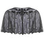 She wears 1920s Shawl Beaded Sequin Flapper Cape with 1920s grace