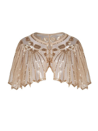 1920s Shawl Beaded Sequin Flapper Cape - vintage fashion, retro style