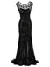 [US Warehouse] Black 1920s Sequin Maxi Flapper Dress & 5PCS Accessories