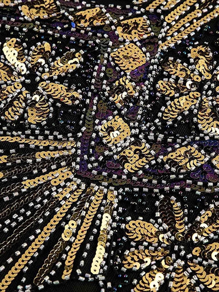 [US Warehouse] Gold 1920s Sequined Flapper Dress