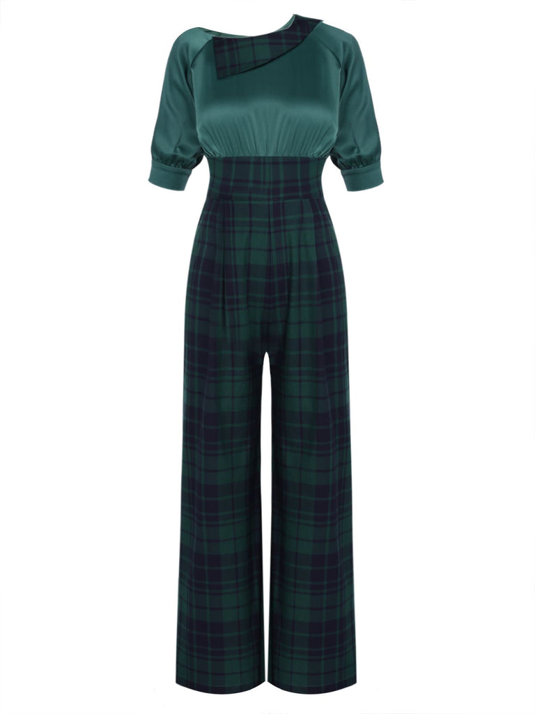 1930s Plaid Patchwork Puff Jumpsuit | 1930s | vintage romper, retro jumpsuit