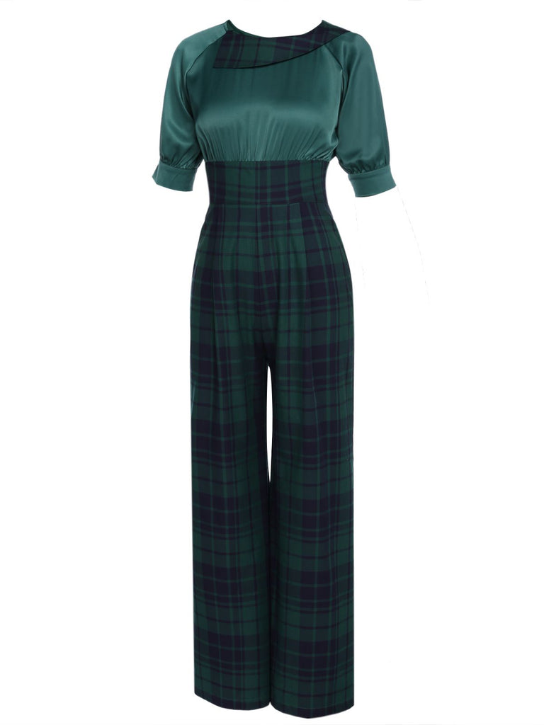 1930s Plaid Patchwork Puff Jumpsuit | 1930s | vintage romper, retro jumpsuit