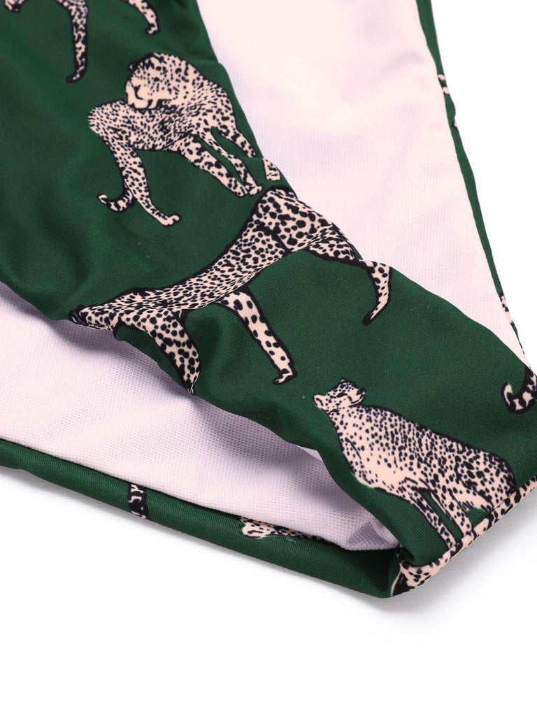 Green 1930s Jaguar Vintage Halter One-piece Swimsuit: timeless style reimagined