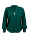 1930s Retro Solid V-neck Puff Sleeve Blouse: timeless style reimagined