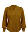 1930s Retro Solid V-neck Puff Sleeve Blouse: timeless style reimagined