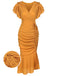 Front view: 1930s 1930s Ruffle Lace-up Fishtail Dr