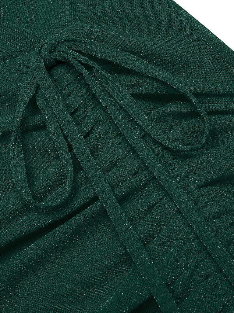 1930s Ruffle Lace-up Fishtail Dress: timeless style reimagined