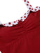Close-up: 1940s Red 1940s Halter Patchwork One-pie