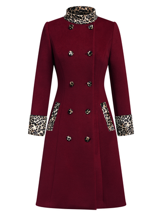1940s Leopard Patchwork Button Coat - vintage fashion, retro style