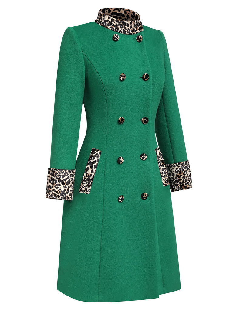 1940s Leopard Patchwork Button Coat - vintage fashion, retro style