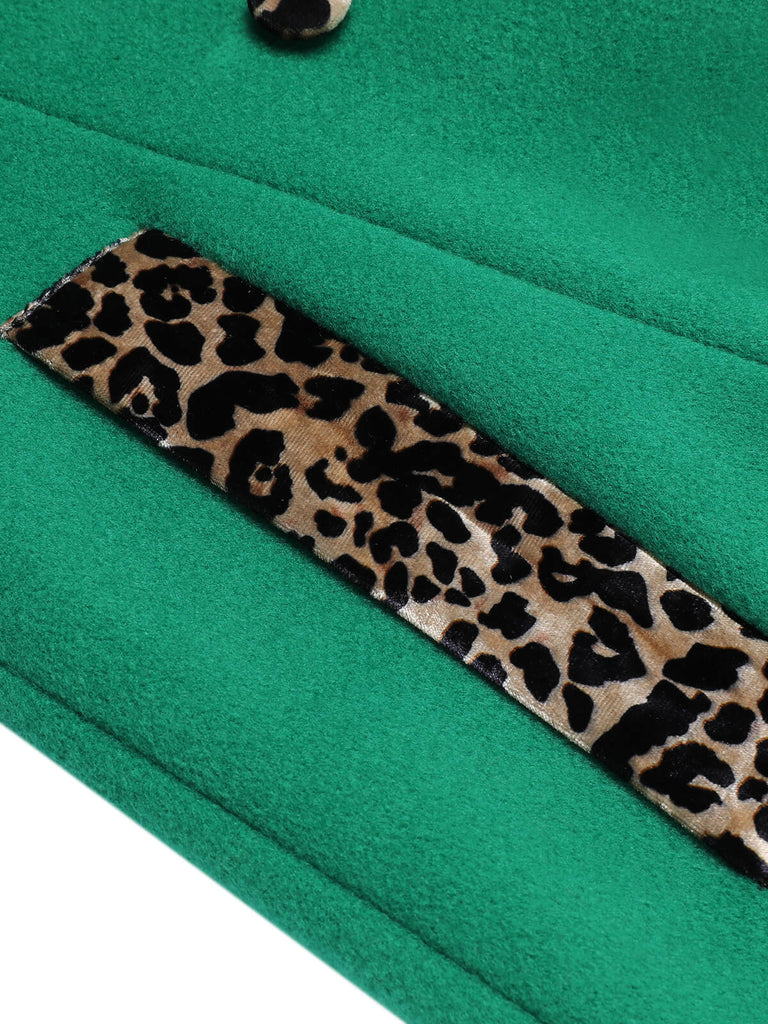 1940s Leopard Patchwork Button Coat - vintage fashion, retro style