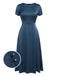 Blue 1940s Pearl Buttons Darlene Dress, vintage dress, retro fashion - perfect for women who love vintage and retro fashion