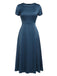 Blue 1940s Pearl Buttons Darlene Dress, vintage dress, retro fashion - perfect for women who love vintage and retro fashion