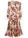 1940s Rose V-Neck Long Sleeves Dress — vintage elegance for the modern woman