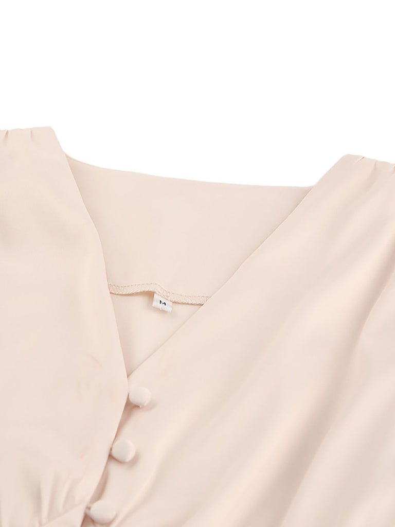 1940s Solid Silk Buttoned Tea | 1940s | vintage dress, retro fashion