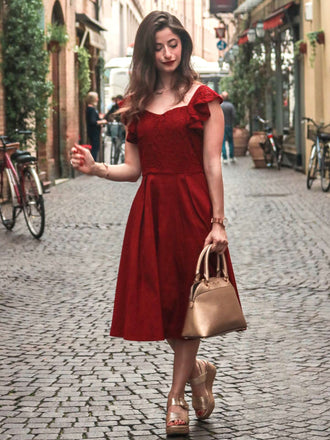 1950S Satin Solid Swing Dress: timeless style reimagined