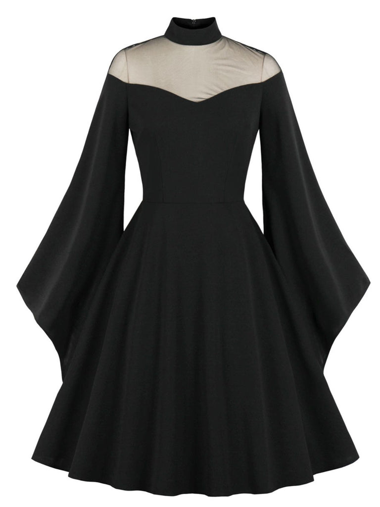 1950s Angel Sleeve Solid Swing Dress: timeless style reimagined