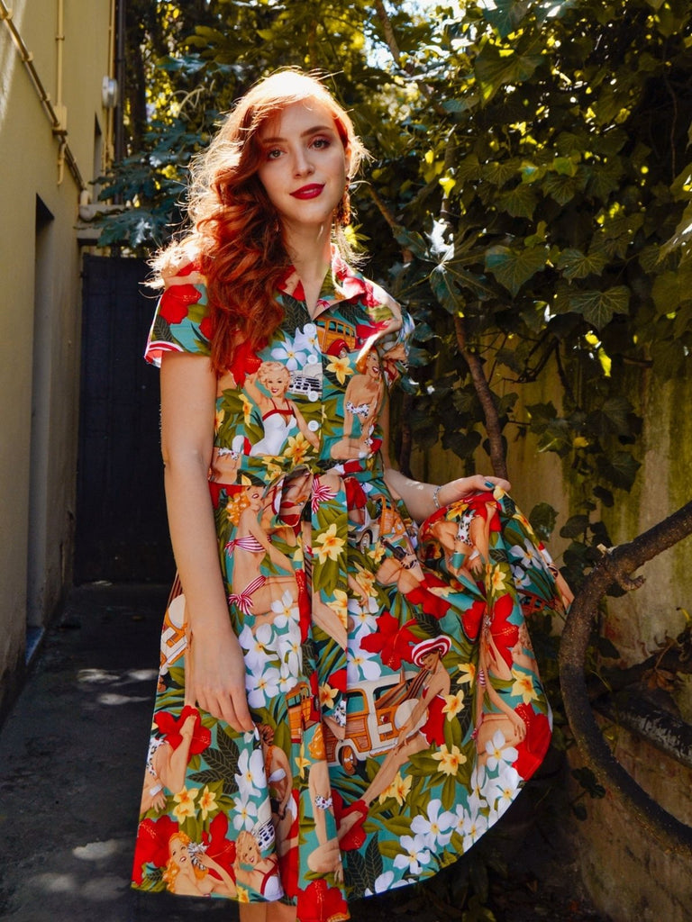 1950s Bikini Girls Swing Dress, classic 1950s style summer beach collection - Image 10