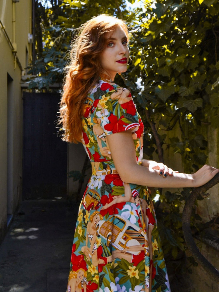 1950s Bikini Girls Swing Dress, classic 1950s style summer beach collection - Image 11