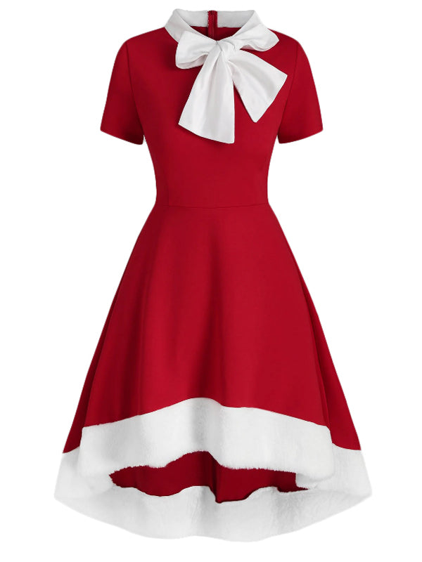 1950s Bowknot Collar Swing Dress: timeless style reimagined