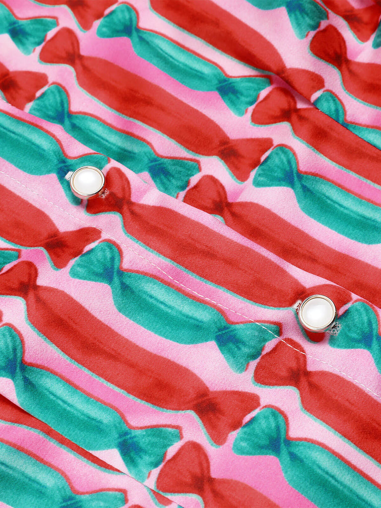 1950s Candy Tie-Up Collar Buttons Blouse — vintage elegance for the modern woman