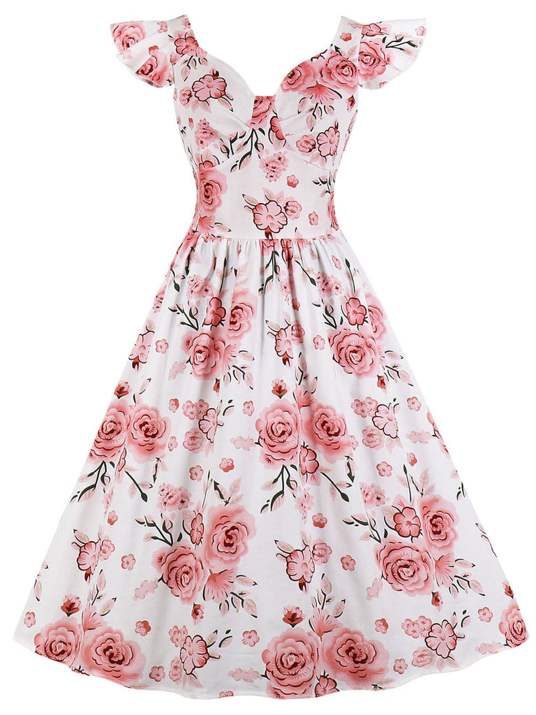 1950s Floral Flare Sleeve Swing Dress — vintage elegance for the modern woman