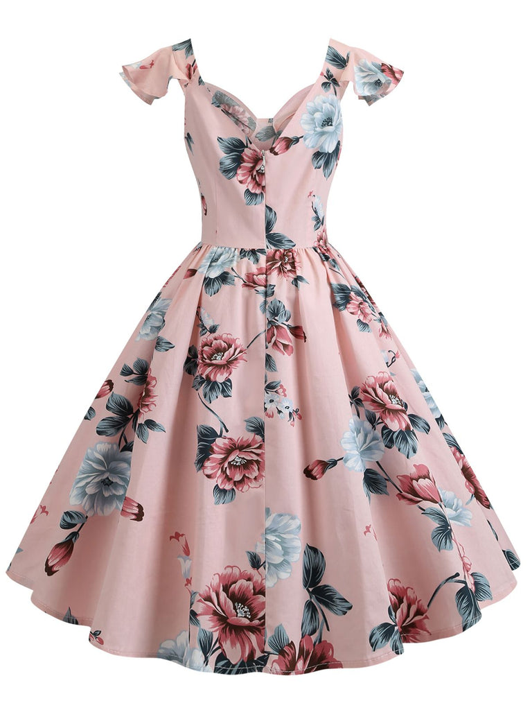 1950s Floral Flare Sleeve Swing Dress — vintage elegance for the modern woman