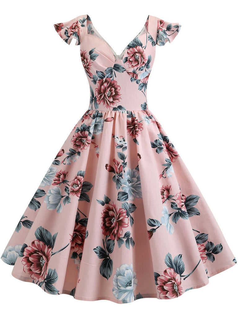 1950s Floral Flare Sleeve Swing Dress — vintage elegance for the modern woman