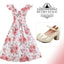1950s Floral Flare Sleeve Swing | 1950s | vintage dress, retro fashion