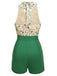 1950s Floral Halter Button Lace-up Romper: timeless style reimagined