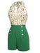 Back view: 1950s 1950s Floral Halter Lace-up Vinta