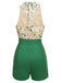 Detail view: 1950s 1950s Floral Halter Lace-up Vin