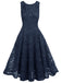 1950s Floral Lace Solid Swing Dress: timeless style reimagined