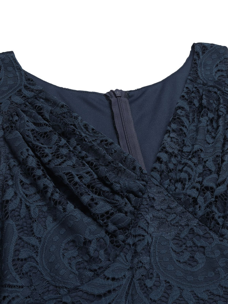 1950s Floral Lace Solid Swing Dress — vintage elegance for the modern woman