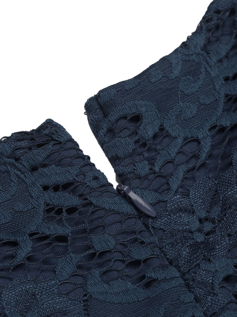 1950s Floral Lace Solid Swing Dress — vintage elegance for the modern woman