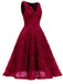 1950s Floral Lace Solid Swing Dress: timeless style reimagined