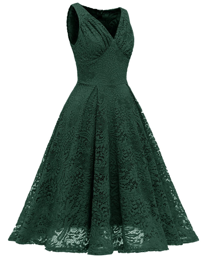 1950s Floral Lace Solid Swing Dress — vintage elegance for the modern woman