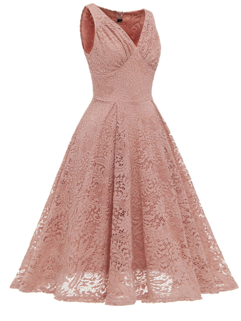 1950s Floral Lace Solid Swing Dress — vintage elegance for the modern woman