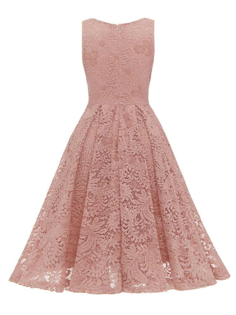 1950s Floral Lace Solid Swing Dress: timeless style reimagined