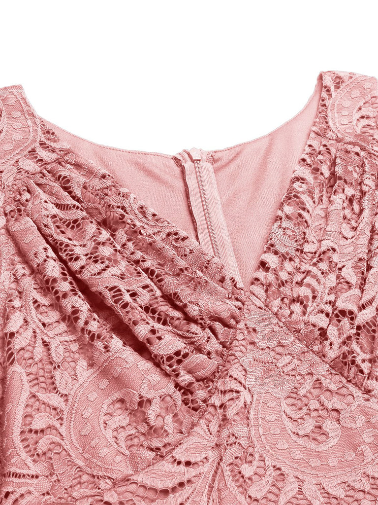 1950s Floral Lace Solid Swing Dress: timeless style reimagined