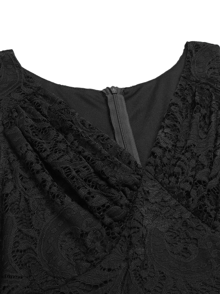 1950s Floral Lace Solid Swing Dress — vintage elegance for the modern woman