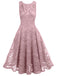 1950s Floral Lace Solid Swing Dress: timeless style reimagined