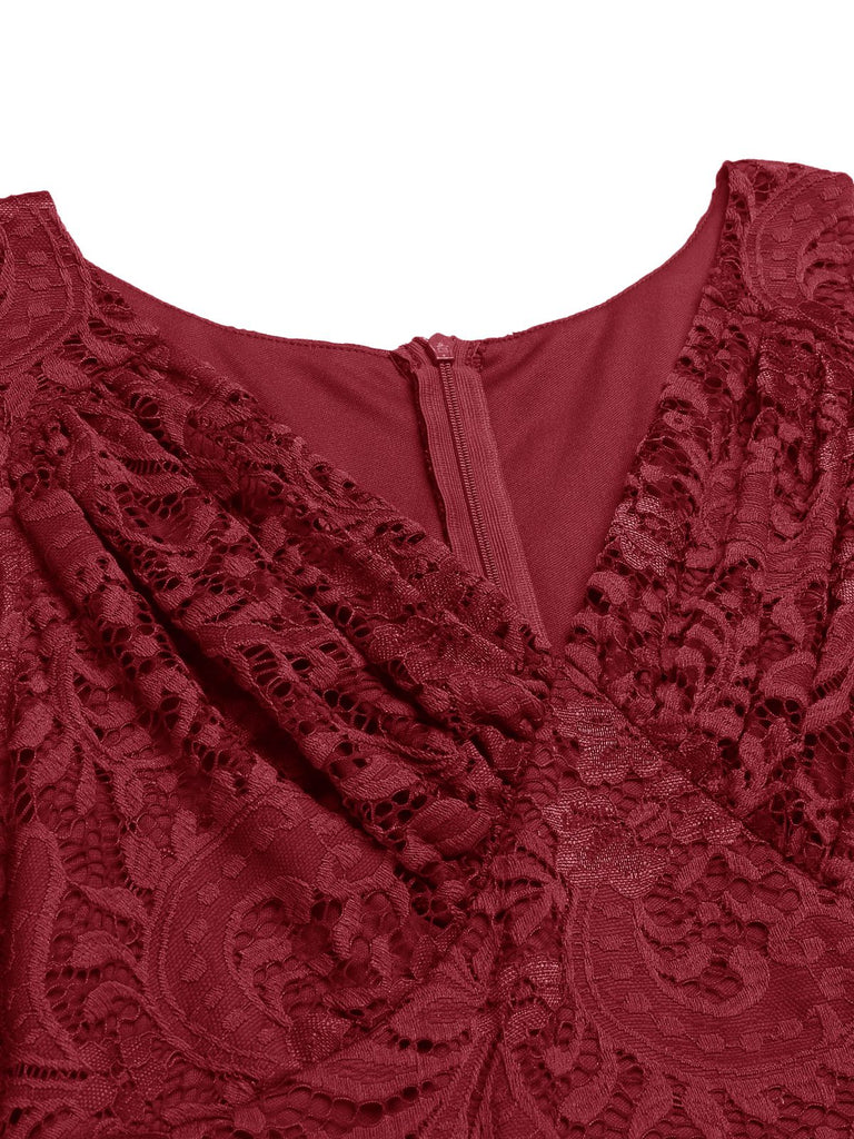 1950s Floral Lace Solid Swing Dress — vintage elegance for the modern woman
