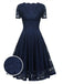 1950s Floral Lace Solid Swing Dress: timeless style reimagined