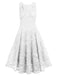 1950s Floral Lace Solid Swing Dress: timeless style reimagined