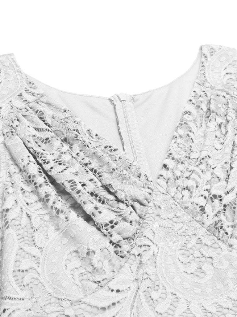 1950s Floral Lace Solid Swing Dress — vintage elegance for the modern woman