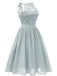 1950s Floral Lace Swing Dress, classic vintage style elegant retro fashion - Image 16