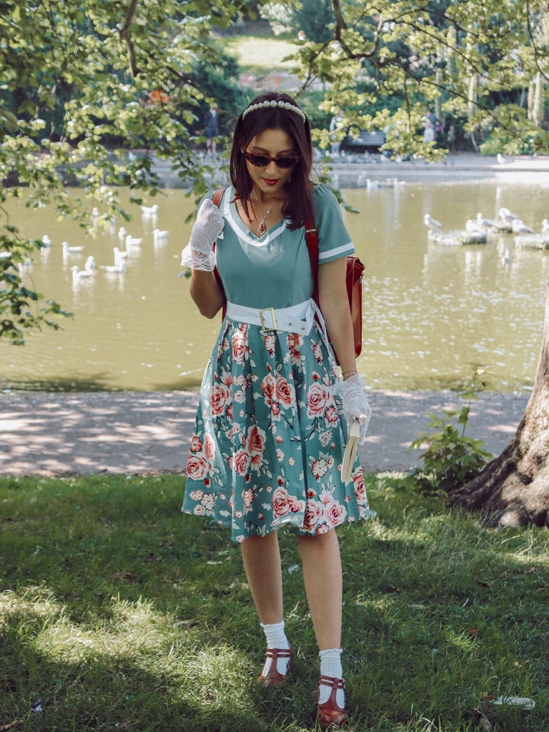 1950s Floral Patchwork Swing Dress — vintage elegance for the modern woman